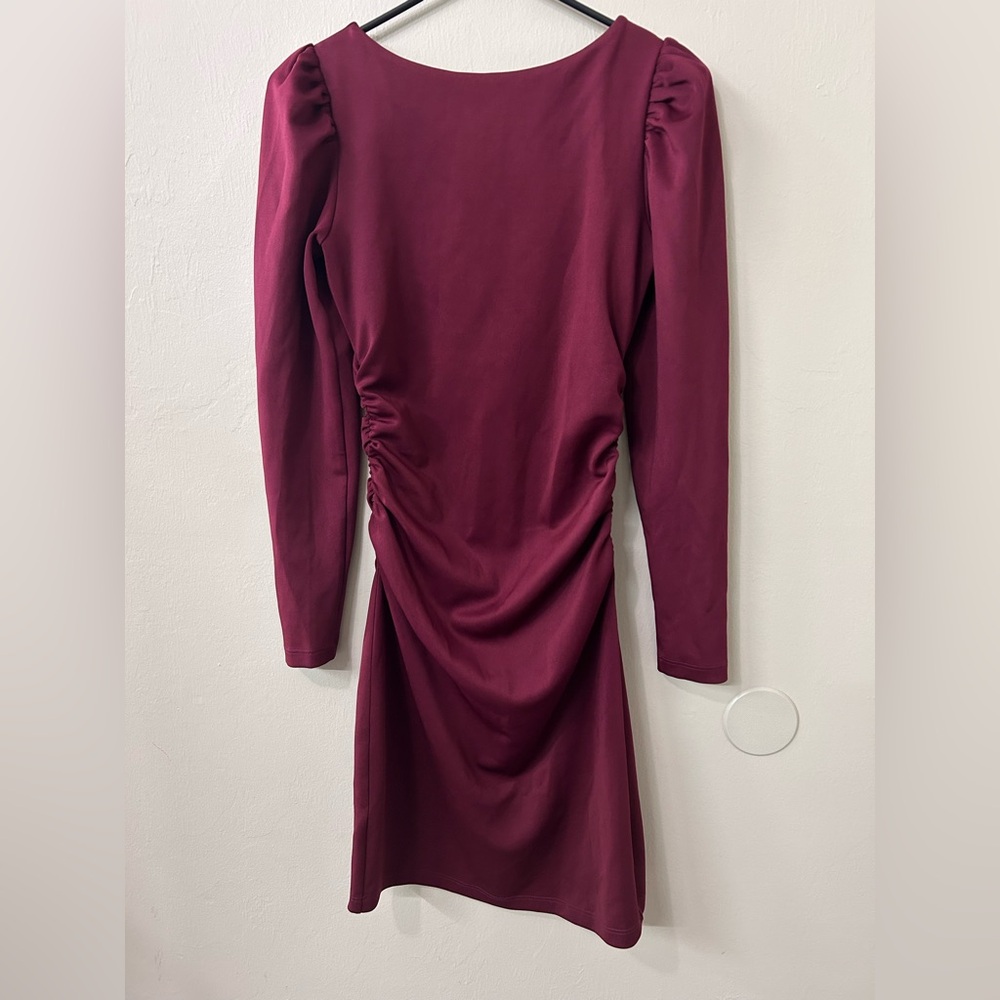 Susana Monaco Elegant Burgundy Ruched Dress